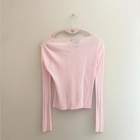 5/$15 MUST BUNDLE Pink Ribbed Women's Top - Picture 5 of 5